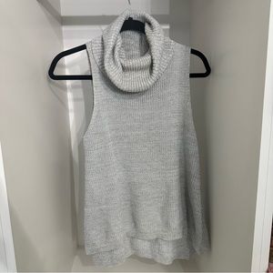 Gray Cowl Neck Sleeveless Sweater